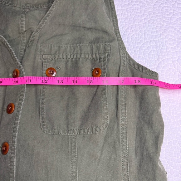 NWT Ralph Lauren Green Tie Front Sleeveless Midi Dress size 12 linen cotton - Picture 12 of 12